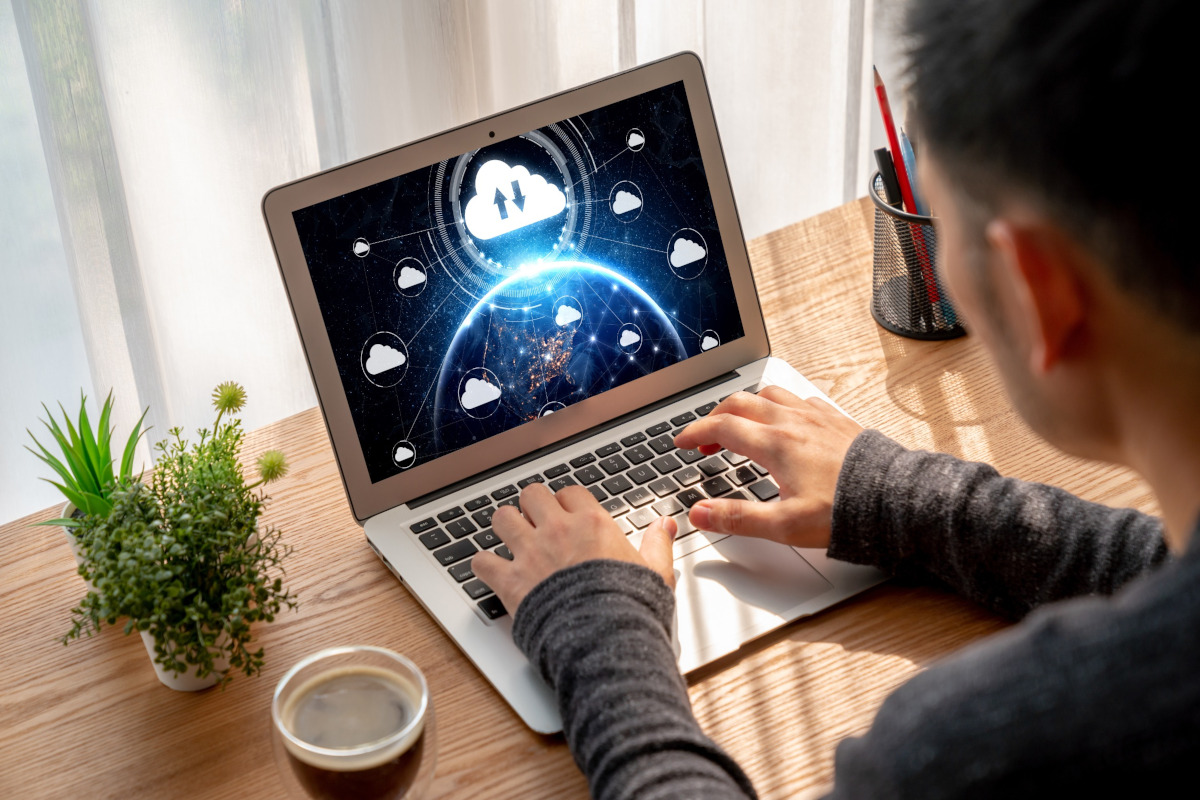 Man working on laptop