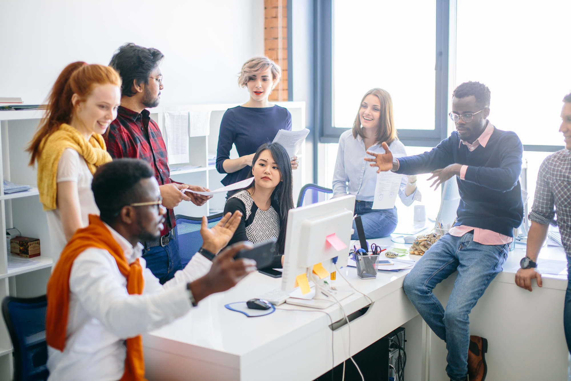 Company with people of different ethnic origins