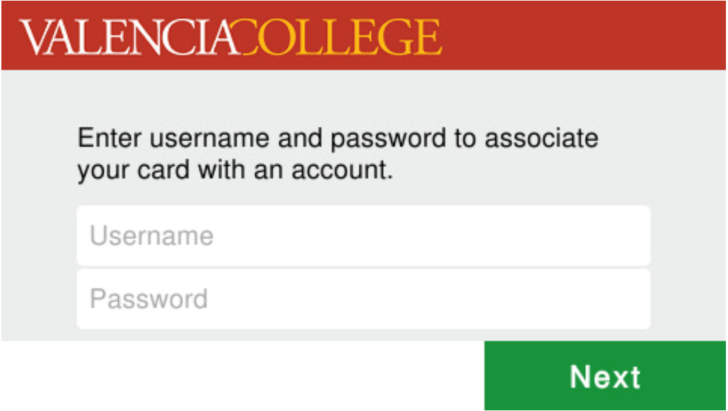 Valencia College username and password example