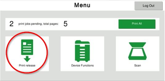 'Print Release' menu button